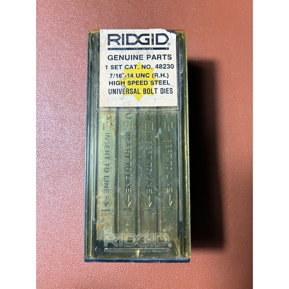 Ridgid 48230 7/16" -14 UNC (RH) High Speed Alloy Steel Universal Bolt Dies